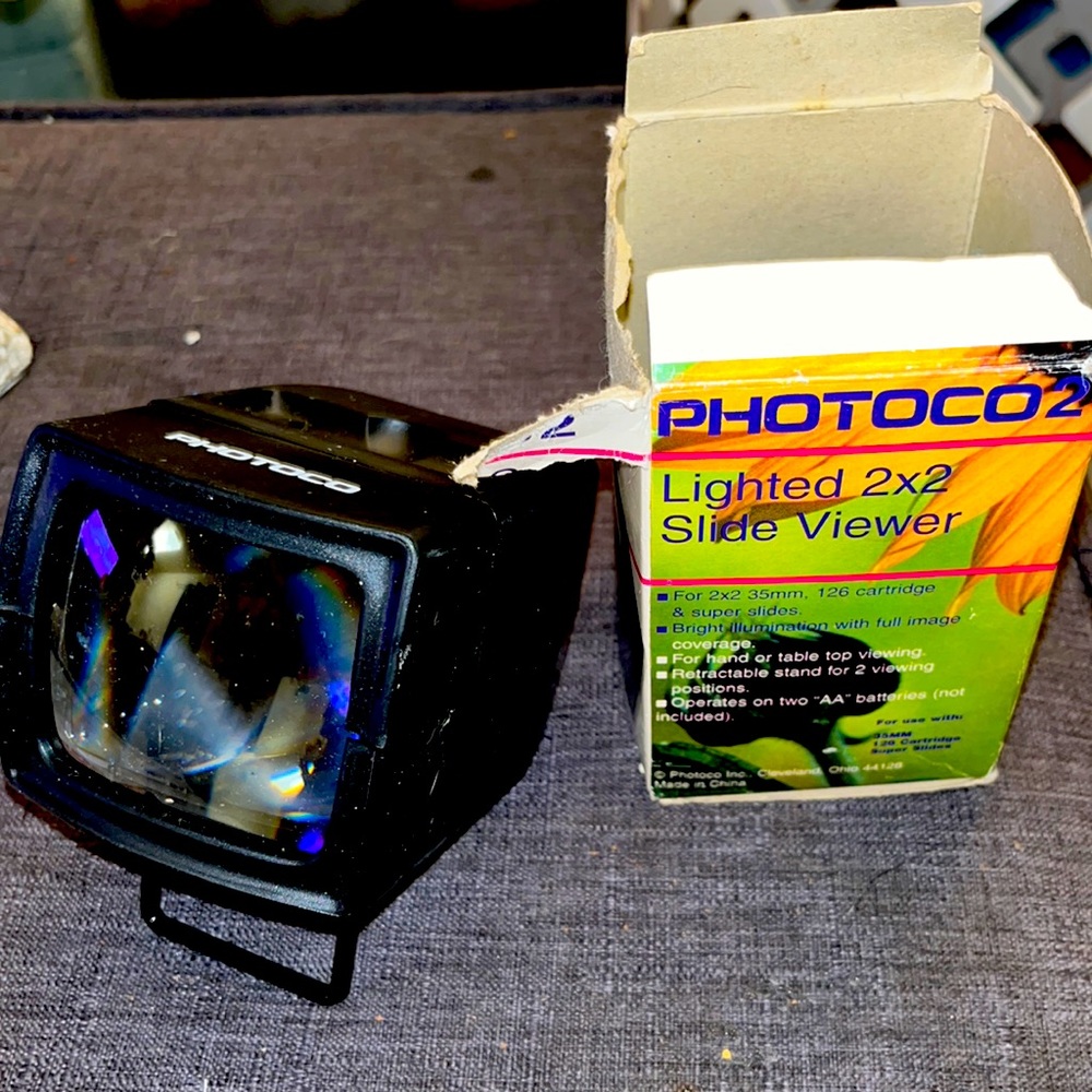 Photo code to lighted too bad to slide viewer vintage collectible, 35 mm super